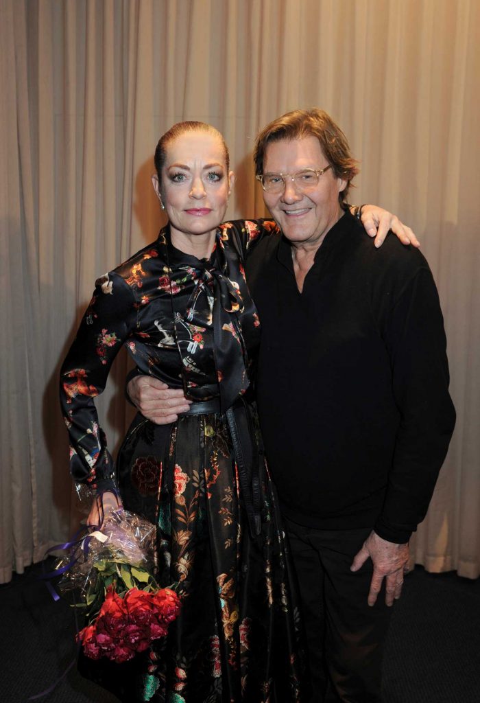 Kvällens huvudperson! Camilla Thulin med sin kärlek, skådespelaren Johan Rabaeus.