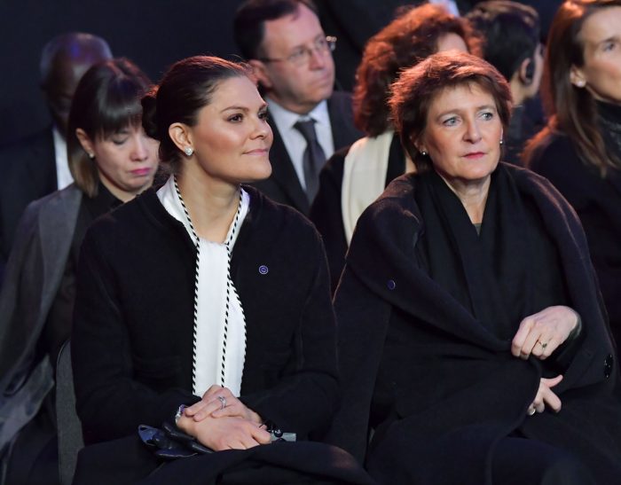 Victoria i Auschwitz, här med Schweiz president Simonetta Sommaruga.