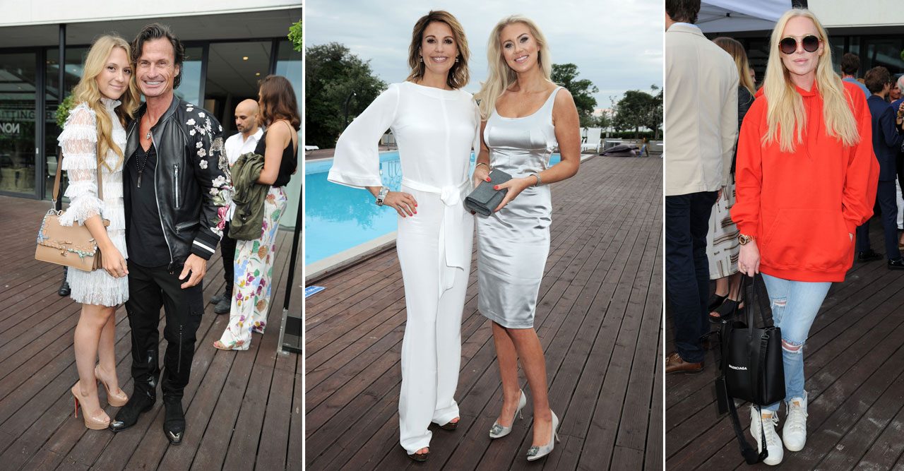 Annie Lööf och Petter Stordalen på Isabella Löwengrips middag i Visby